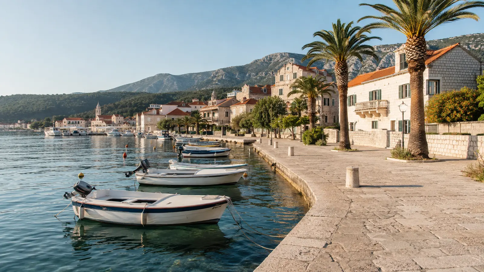 Illustrative Jelsa waterfront view for Taxi Jelsa transfers